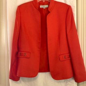 Tahari Blazer Size 12 Bright Orange
